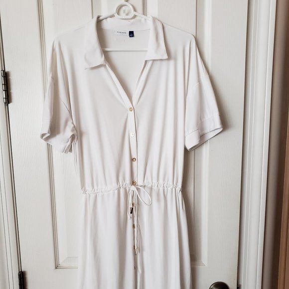 Cabana Life White Relaxed UPF 50+ Shirt Dress Cover-up - NWOT - Picture 3 of 7